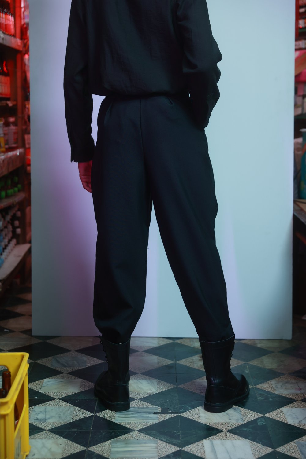 Black Harlem Style Pleated Suit Pants — INF - Garment for
